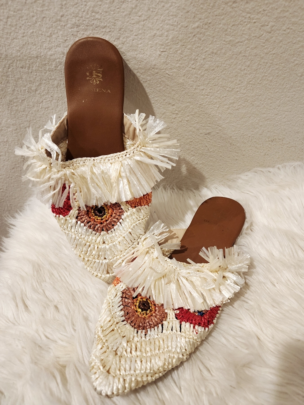 DE SIENA MOUNA FLATS BY ANTHROPOLOGIE FLORAL RAFIA Size 40 EU 9.5 US - Picture 6 of 14